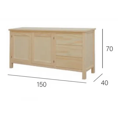 Salón completo madera 195 cm.