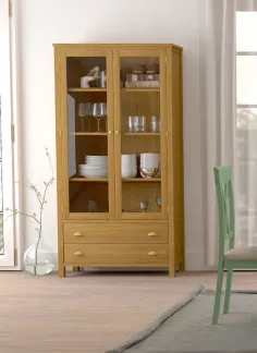 Salón con vitrinas en madera 270 cm. 2