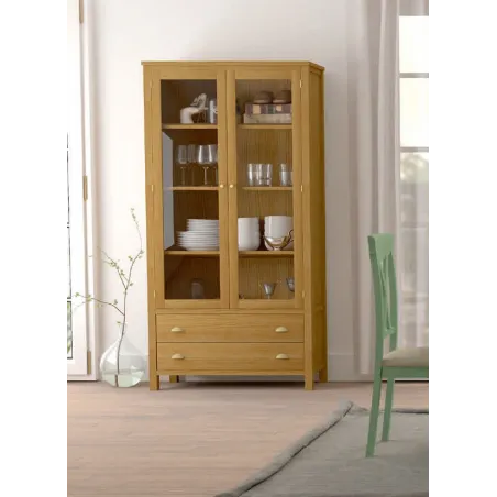 VItrina 2P2C colonial madera 270 cm.