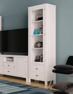 Salón con vitrinas en madera 270 cm. 2