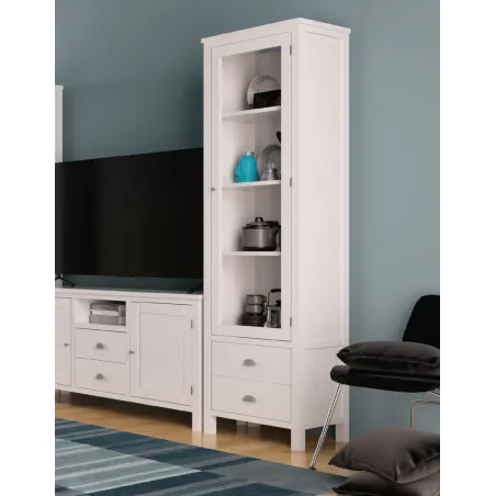 Vitrina 1P2C colonial madera 270 cm.