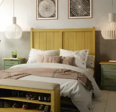 Cabecero rústico individual madera 