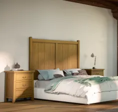 Cabecero rústico individual madera  2