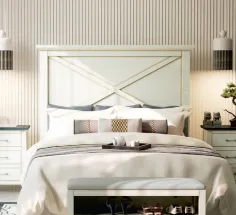 Cabecero colonial madera de matrimonio 