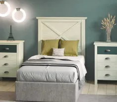 Cabecero colonial madera de matrimonio 