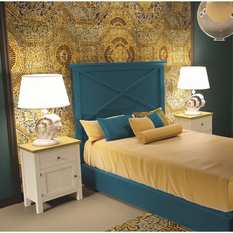 Cabecero colonial madera de matrimonio 