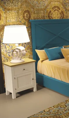 Cabecero colonial madera de matrimonio 