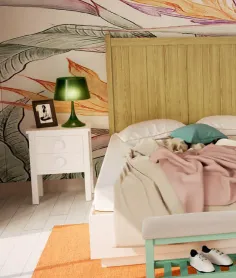 Cabecero colonial madera de matrimonio  2