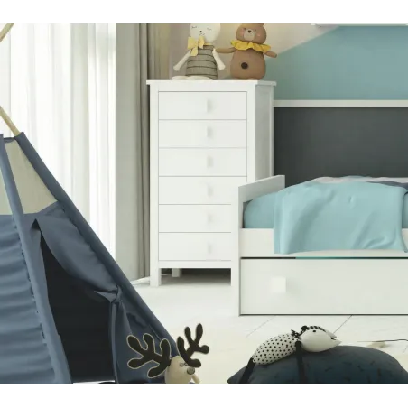 Mesita de noche madera un cajón con patas