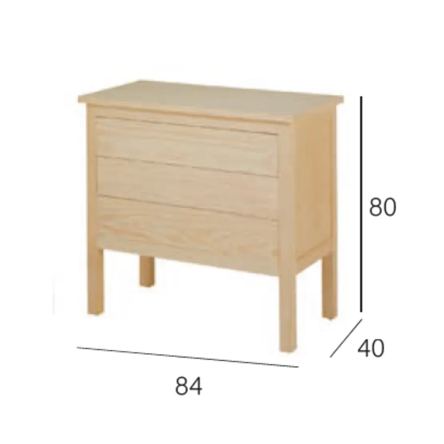 Cómoda madera 3 caj patas