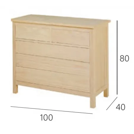 Cómoda madera 3 caj patas