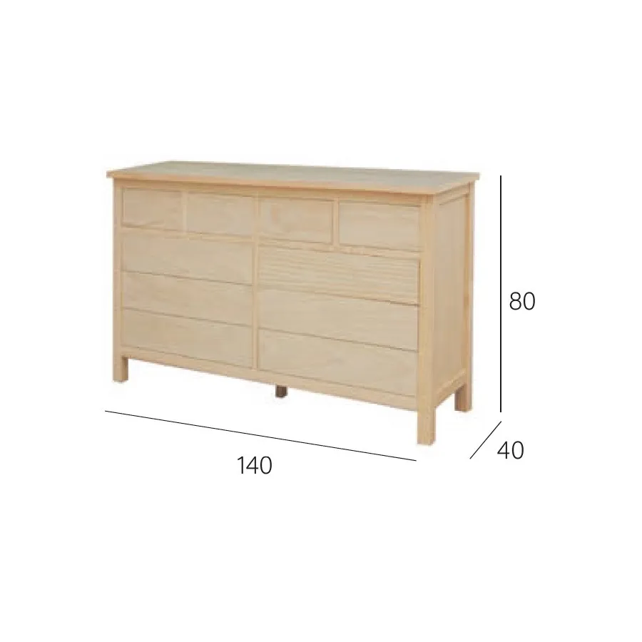 Cómoda madera 3 caj patas