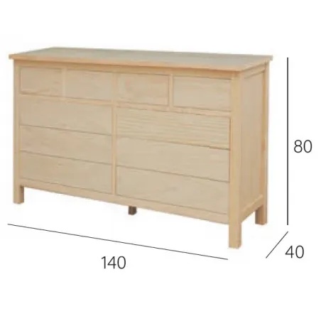 Cómoda madera 3 caj patas