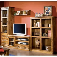 Salón Mexicano con estantería alta 278 cm.