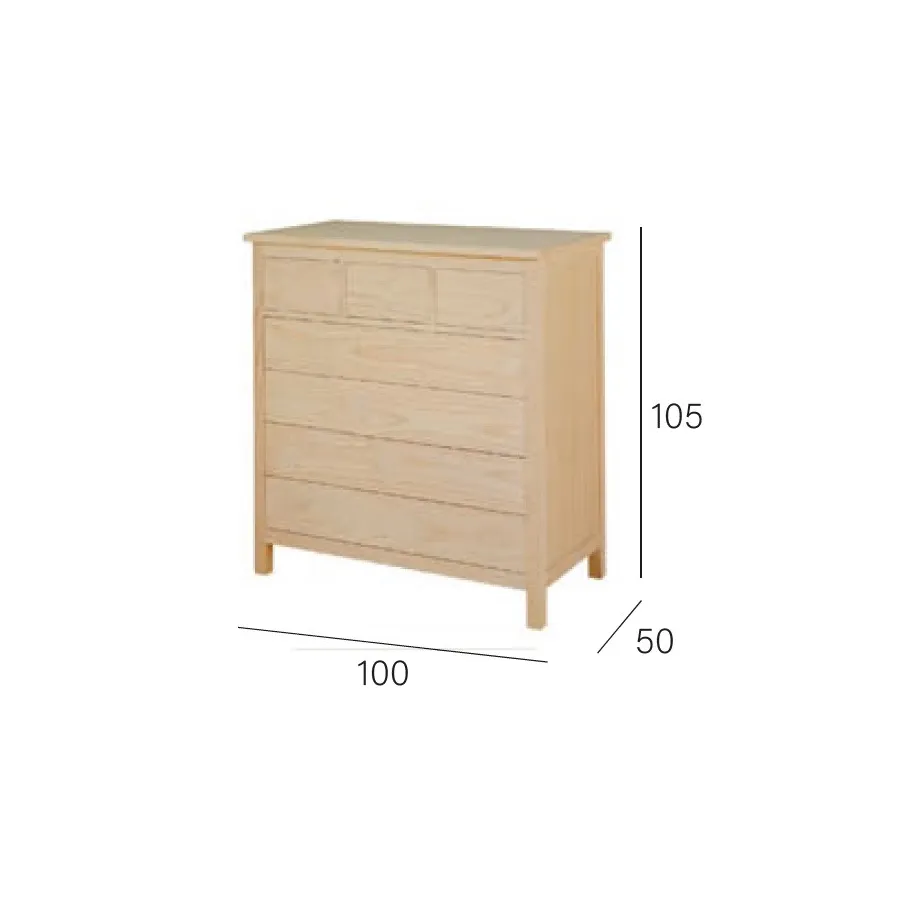 Cómoda madera 3 caj patas