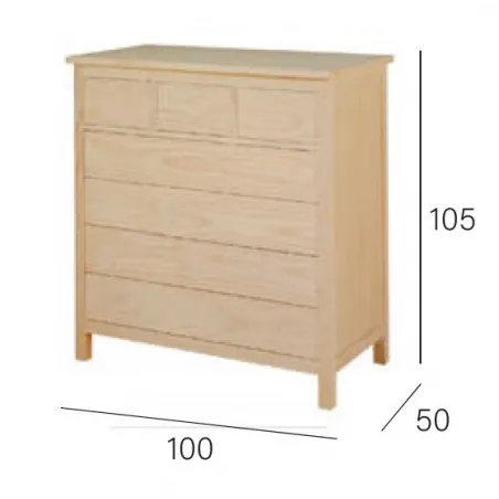 Cómoda madera 3 caj patas