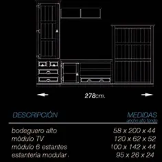 Salón Mexicano con estantería alta 278 cm. 2