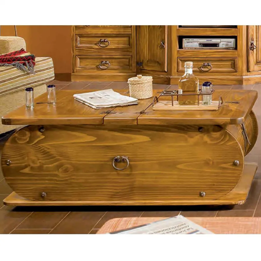 Mesa de centro baúl cuadrado Mexicano