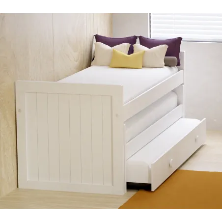 Salón con vitrinas en madera 270 cm.