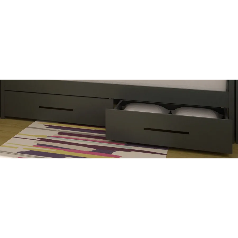 Cama compacta rústica madera 