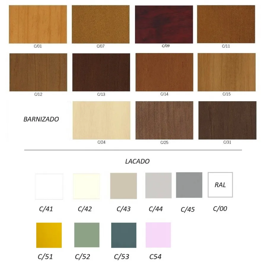 Salón con vitrinas en madera 270 cm.