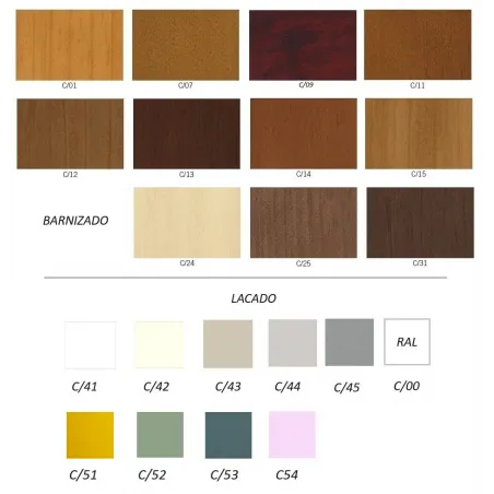 Salón con vitrinas en madera 270 cm.