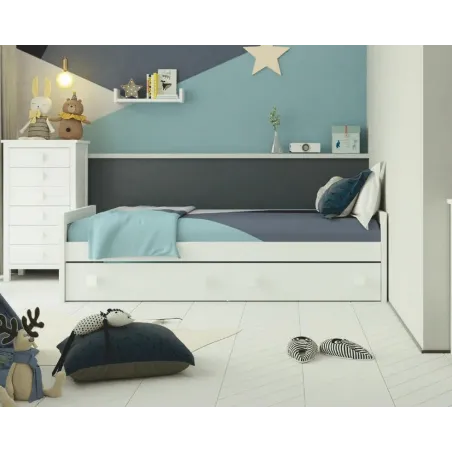 Salón con vitrinas en madera 270 cm.