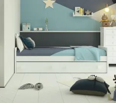 Salón con vitrinas en madera 270 cm.