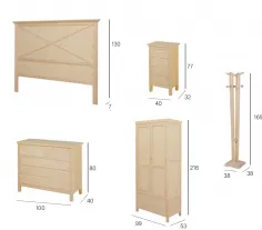 Cabecero rústico individual madera  2