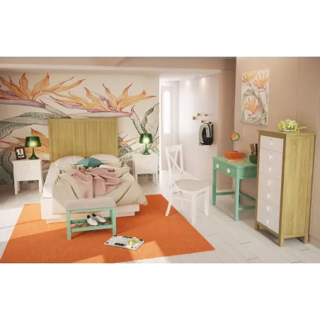 Cabecero rústico individual madera 