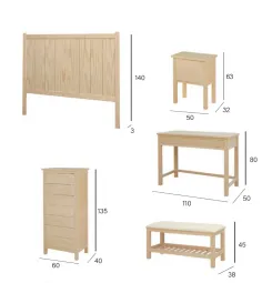 Cabecero rústico individual madera  2