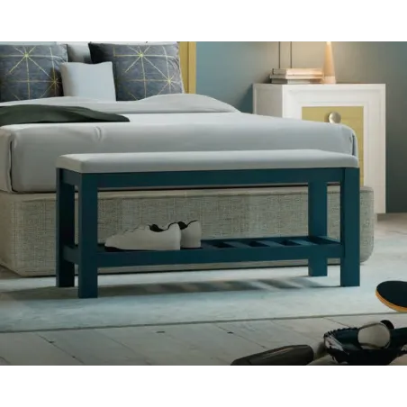 Banqueta descalzadora madera asiento pretapizado