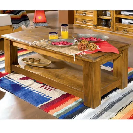 Mesa con revistero y cajones Mexicano