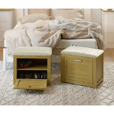 Arcón zapatero cruceta asiento pretapizado