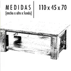 Mesa con revistero y cajones Mexicano 2
