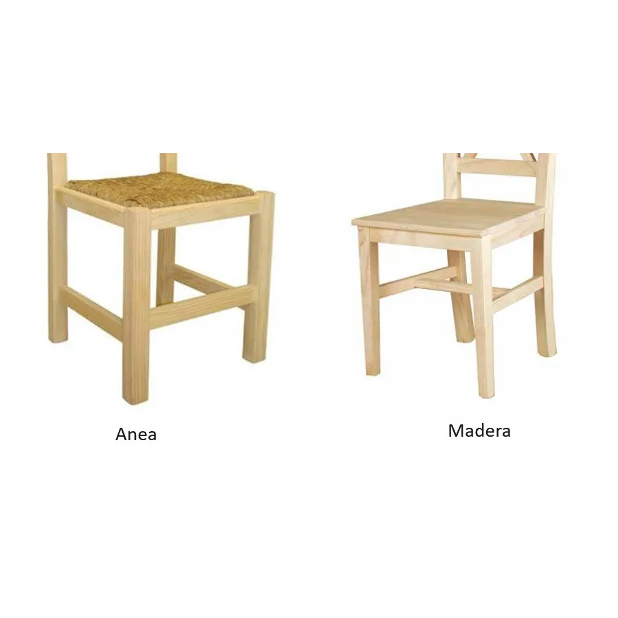 Silla palillos v asiento madera o anea