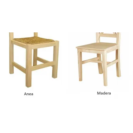 Silla palillos v asiento madera o anea