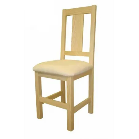 Silla cercha v asiento pretapizado, madera o anea