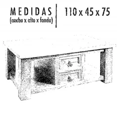 Mesa con cajones rústico Mexicano 2