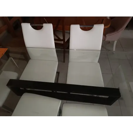MESA CRISTAL CON SILLAS