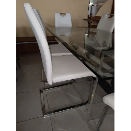 MESA CRISTAL CON SILLAS
