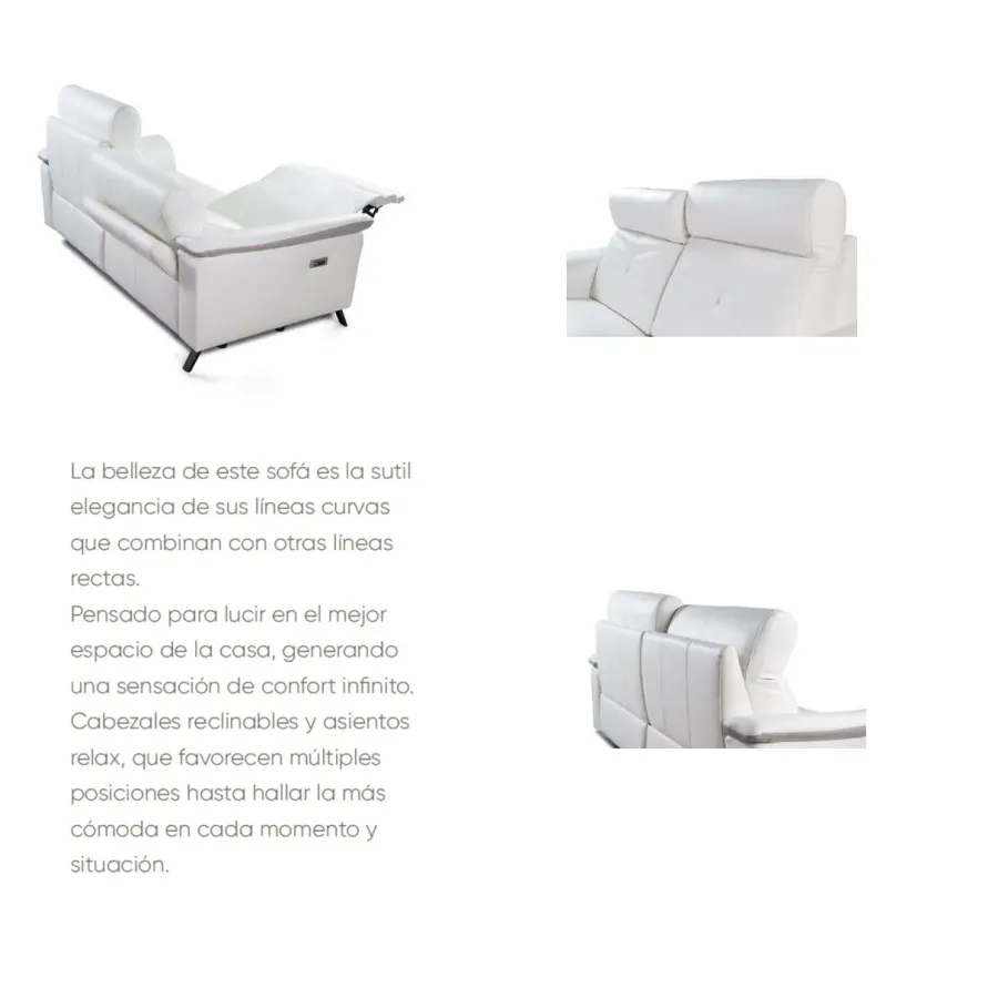 Sofá de piel Cardio Banús en mueblesguadalhorce.es