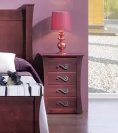 MESITA DE NOCHE VIENA EN MADERA MACIZA DISEÑO VINTAGE