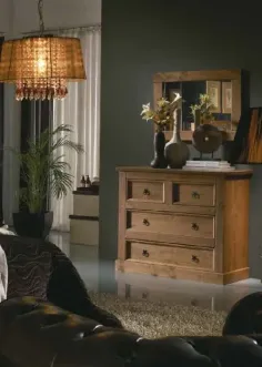 CÓMODA RUSTICA VERACRUZ MADERA MACIZA CUATRO CAJONES