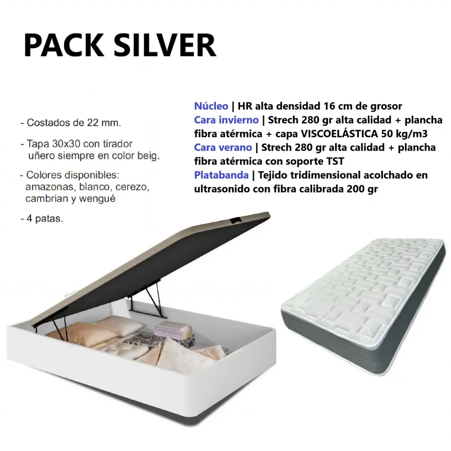 Pack Silver medida 150x190 H20 Viscoelástico