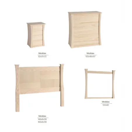 DORMITORIO VIENA EN MADERA MACIZA DISEÑO VINTAGE