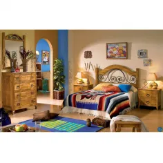 MUEBLES DE DORMITORIO ESTILO RUSTICO MEXICANO