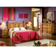 MUEBLES DE DORMITORIO ESTILO RUSTICO CON COMODA