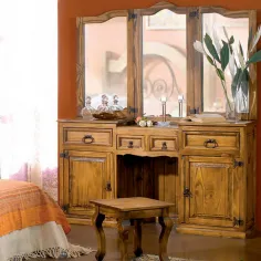TOCADOR PARA DORMITORIO ESTILO RUSTICO MEXICANO