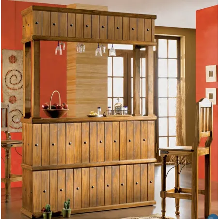 BARRA DE BAR ACAPULCO EN MADERA MACIZA DE PINO